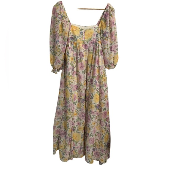 Storia Floral Maxi Dress in Pastel Hues Romantic Feminine Size Small Mama Mia - Picture 5 of 12